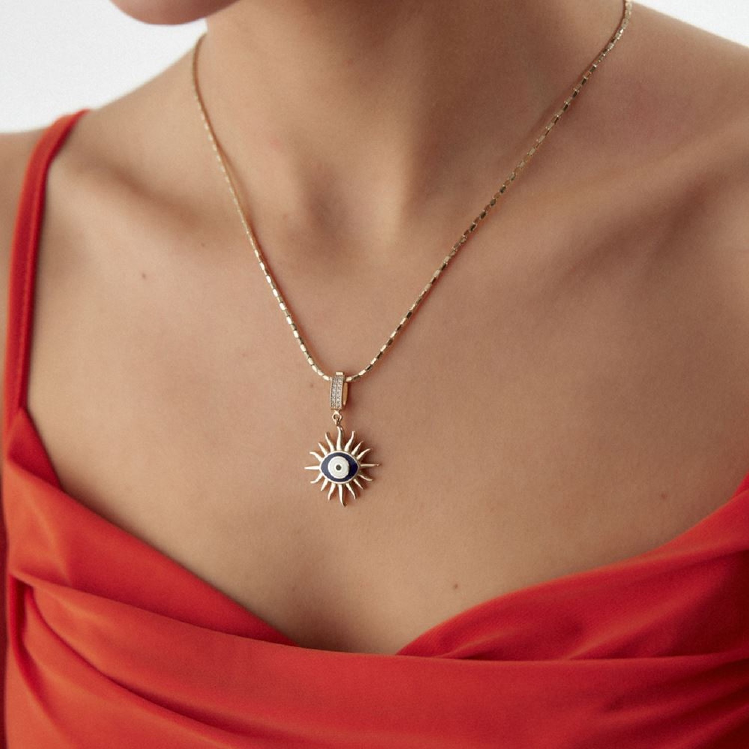 Göz Mineli Göz Charm Kolye Ucu