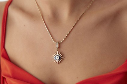 Göz Mineli Göz Charm Kolye Ucu