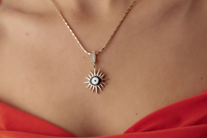 Göz Mineli Göz Charm Kolye Ucu