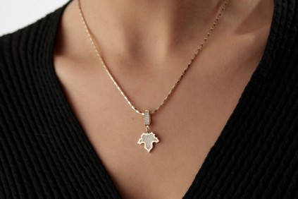 Yaprak Taşlı Charm Kolye Ucu