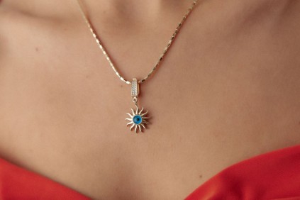 Güneş Göz Boncuklu Charm Kolye