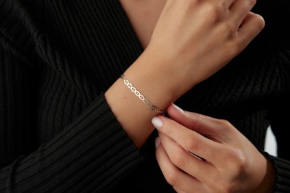 İtalyan Oval Çizgi Tasarım Bileklik