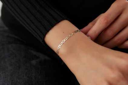 İtalyan Oval Çizgi Tasarım Bileklik