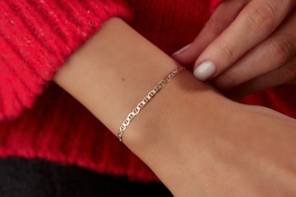 İtalyan Oval Çizgi Tasarım Bileklik