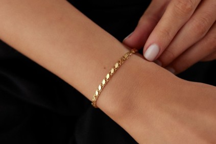 Pullu Zincir Bileklik 19 Cm