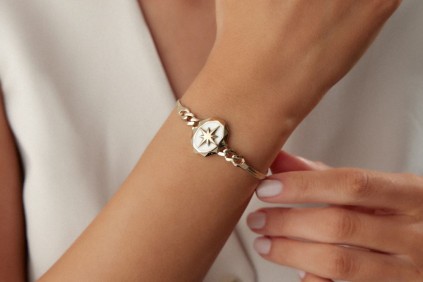 Kuzey Yıldız İtalyan Beyaz Mineli Bileklik