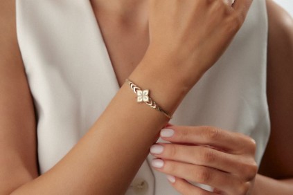 Yonca Taşlı İtalyan Zincir Bileklik