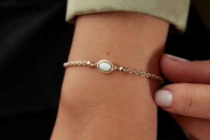 Halat Zincir Sedef Taşlı Bileklik