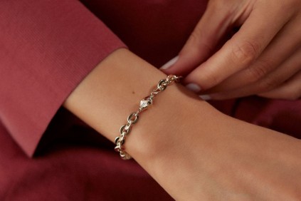 Silindir Kalemli Halka Zincir Bileklik