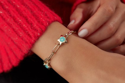 Yıldız Desenli Mineli Bileklik