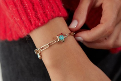 Yıldız Desenli Mineli Bileklik