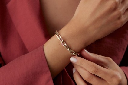 Tasarım Pembe Taşlı Bileklik