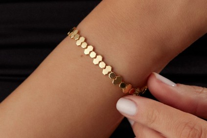 Kırmızı Beşgen Tasarım Bileklik