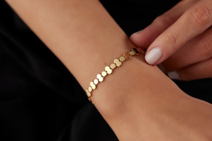 Kırmızı Beşgen Tasarım Bileklik