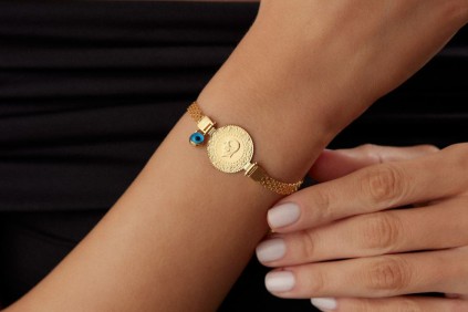 Kırmızı Çeyrekli Bileklik