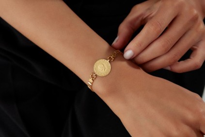 Kırmızı Çeyrekli Bileklik