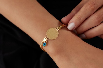 Kırmızı Çeyrekli Pullu Bileklik