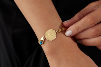 Kırmızı Çeyrekli Pullu Bileklik