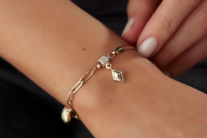 Balık Ve Halka Zincir Kalp Bileklik