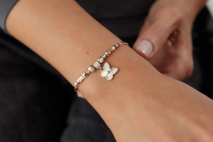 Taşlı Dorika Toplu Kelebek Bileklik