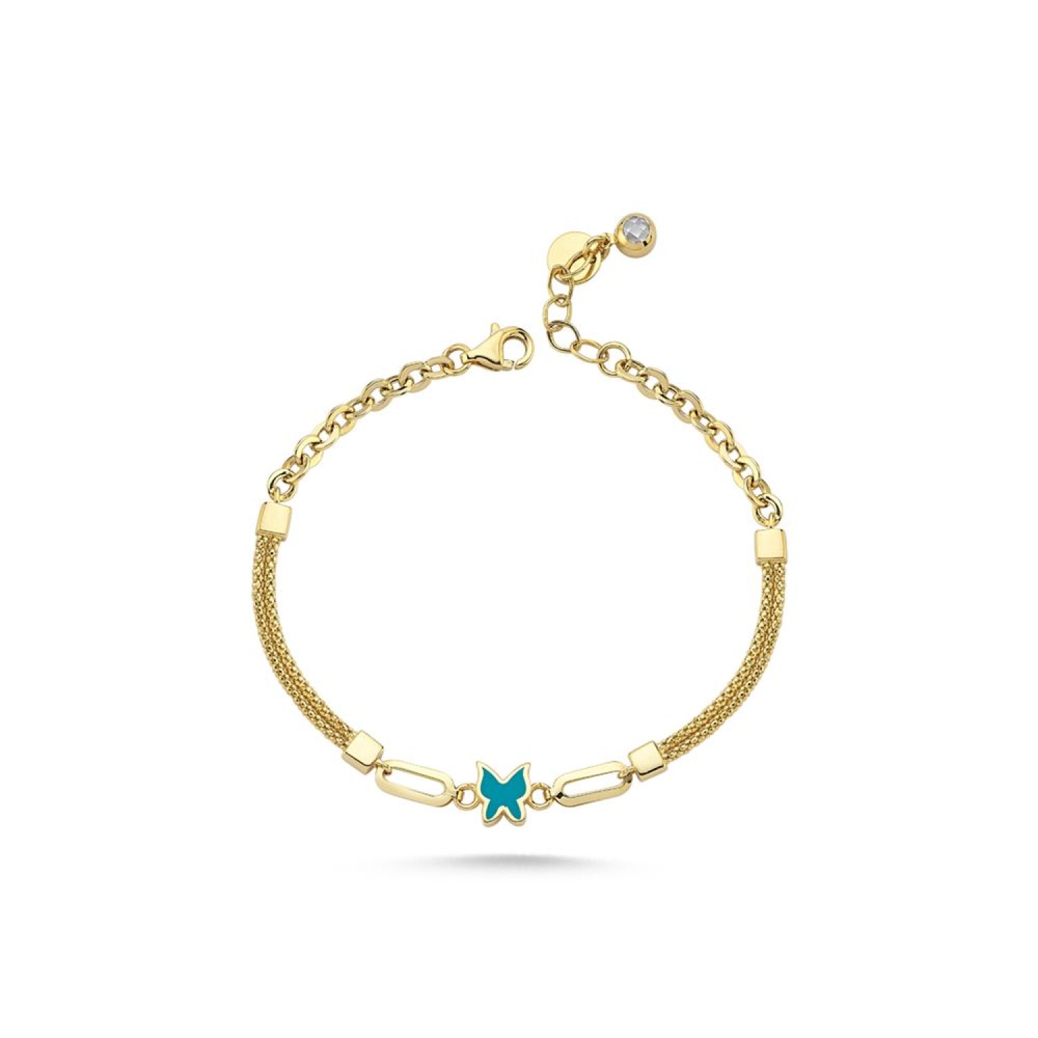 Mavi Beyaz Kelebek Bileklik