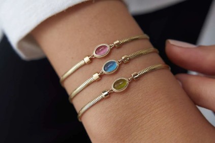 Mavi Taşlı Balıksırtı Bileklik