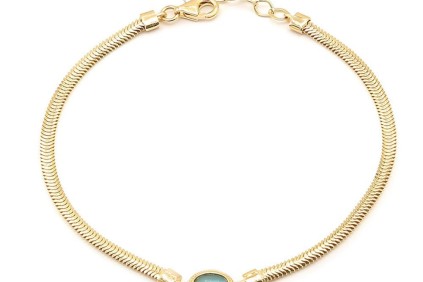 Yeşil Taşlı Balık Sırtı Bileklik