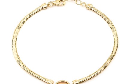 Kahverenkli Taşlı Balık Sırtı Bileklik