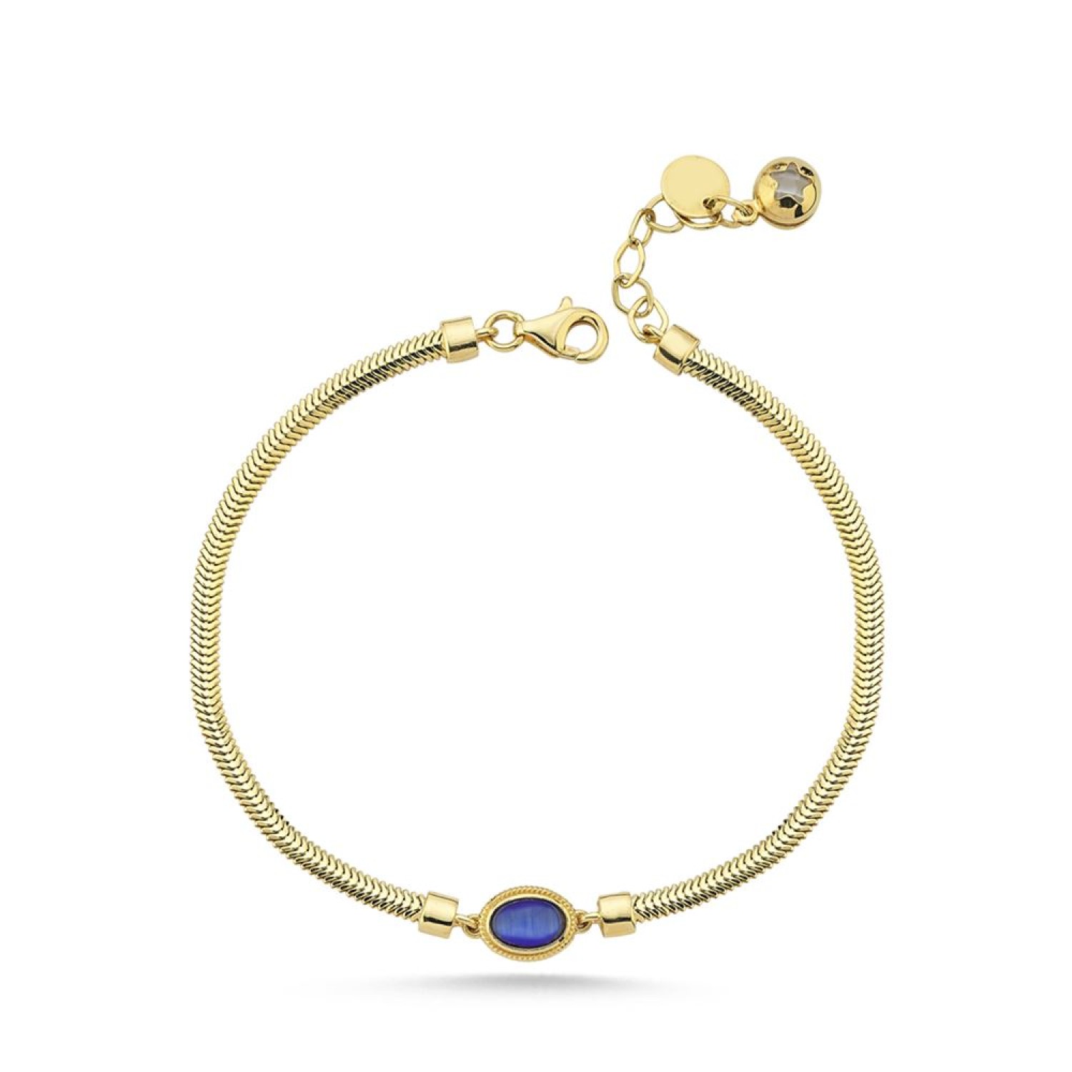 Safir Taşlı Balıksırtı Bileklik