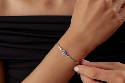 Safir Taşlı Balıksırtı Bileklik