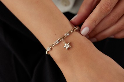 Yıldız Dorika Trend Zincir Topu Bileklik