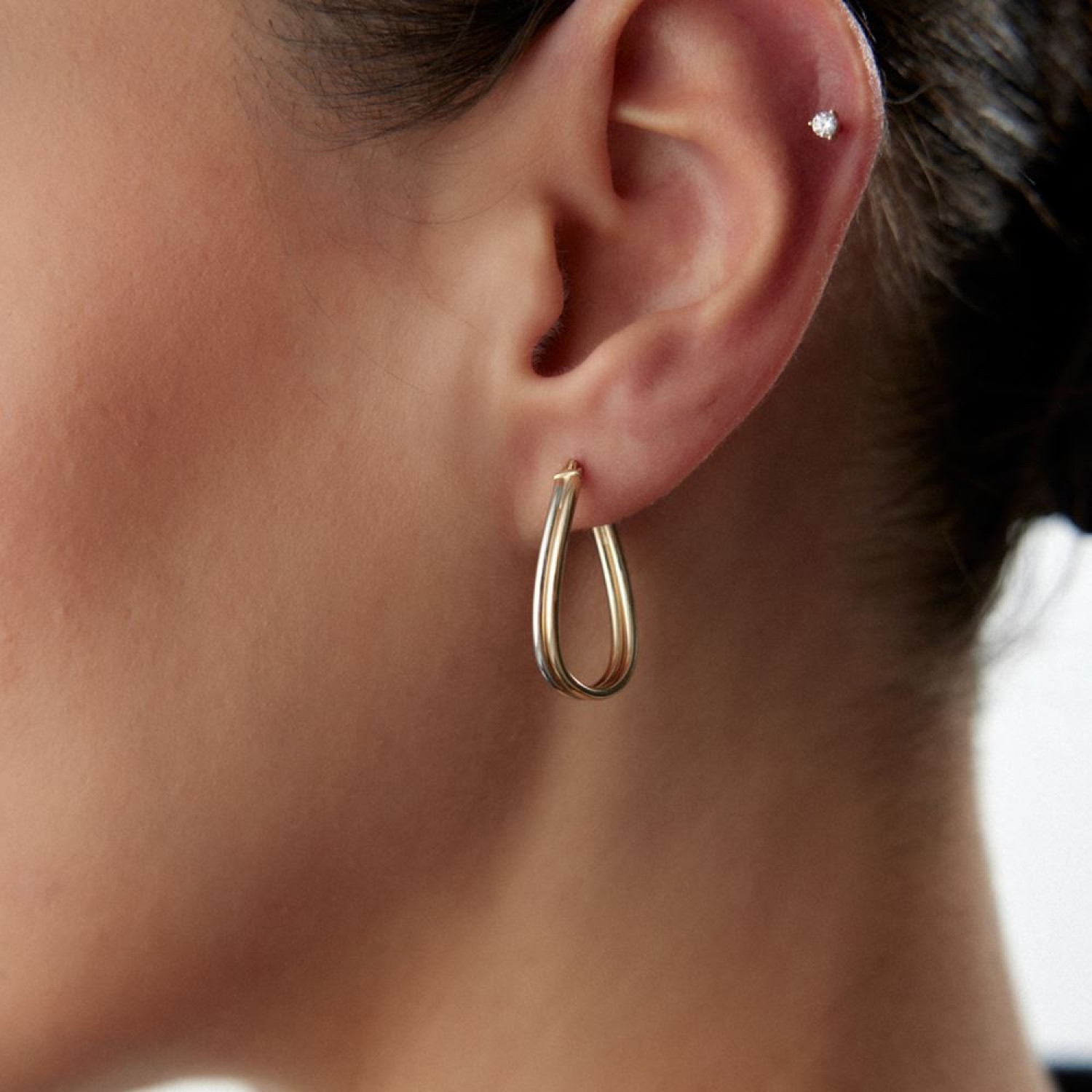 İki Renk Halka Küpe