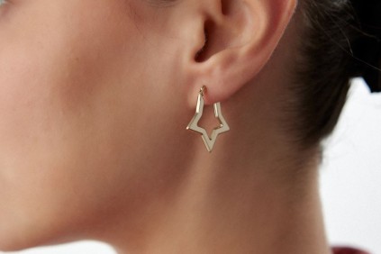 Yıldız Tasarım Sade Küpe