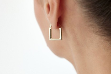 Kare Halka Sade Küpe