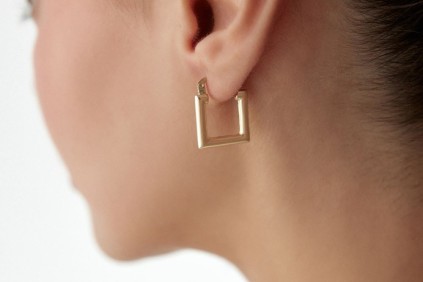 Kare Halka Sade Küpe