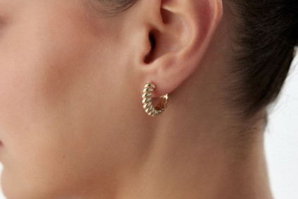 Burgulu Sade Halka Küpe