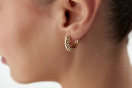 Burgulu Sade Halka Küpe