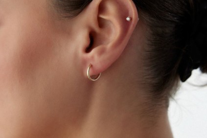 İnce Sade Halka Küpe