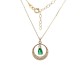 Damla Yeşil Taşlı Hilal Tasarım Kolye