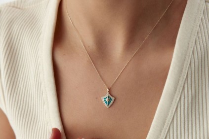 Kutup Yıldız Turkuaz Mineli Kolye