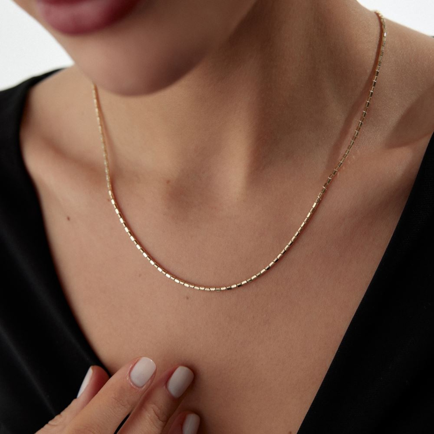 İtalyan Küp Sıralı Kolye 54 Cm