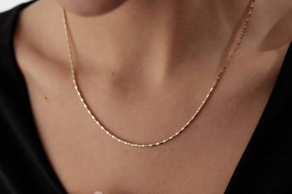 İtalyan Küp Sıralı Kolye 54 Cm