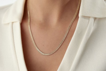 İtalyan Üç Sıra Top Kolye 47 Cm