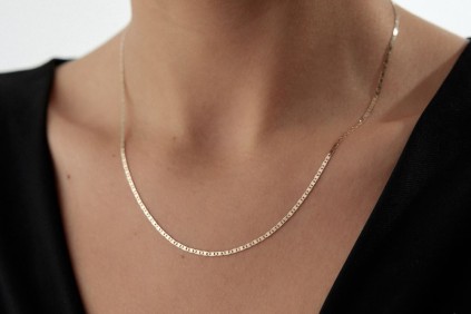 İtalyan Kare Tasarım Kolye 50 Cm