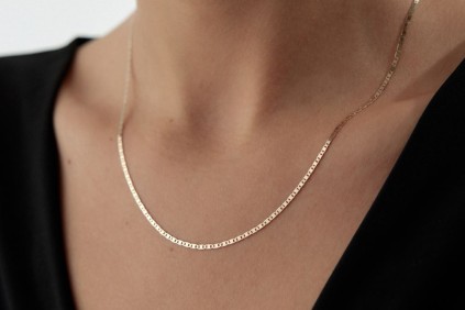 İtalyan Kare Tasarım Kolye 50 Cm