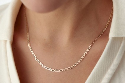 İtalyan Oval Tasarım Kolye 50 Cm