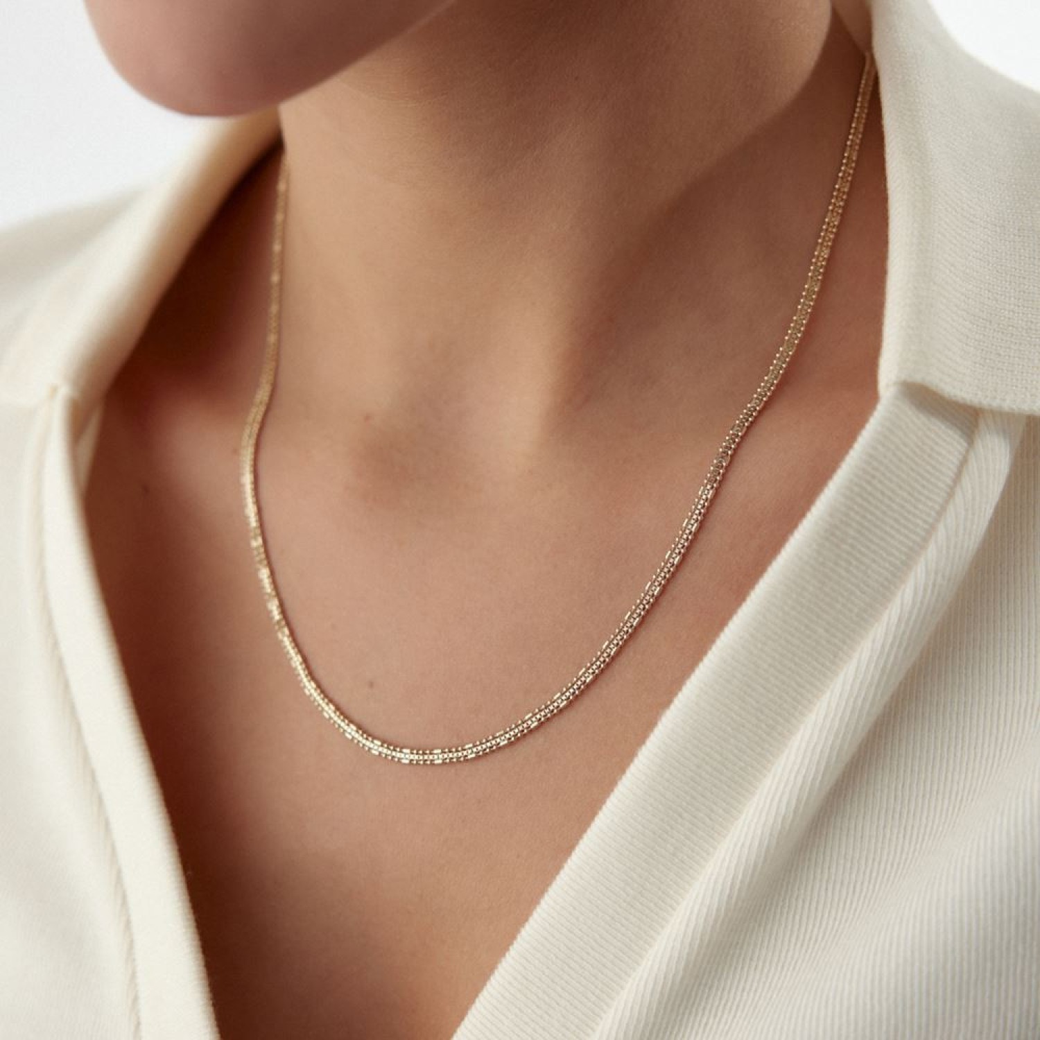 İtalyan Balıksırtı Kolye 42 Cm