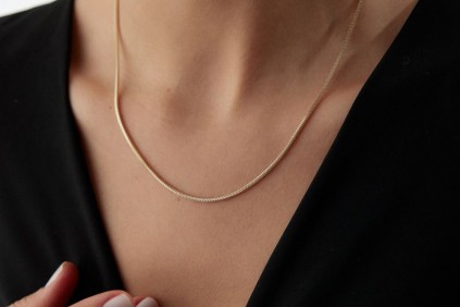 İtalyan İki Sıra Toplu Kolye 53 Cm