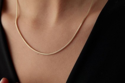 İtalyan İki Sıra Toplu Kolye 53 Cm