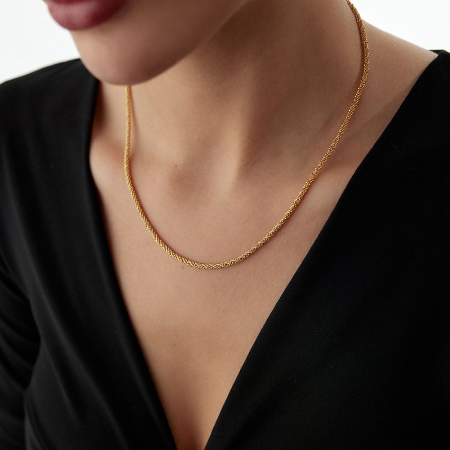 Kırmızı İtalyan Halat Kolye 48 Cm